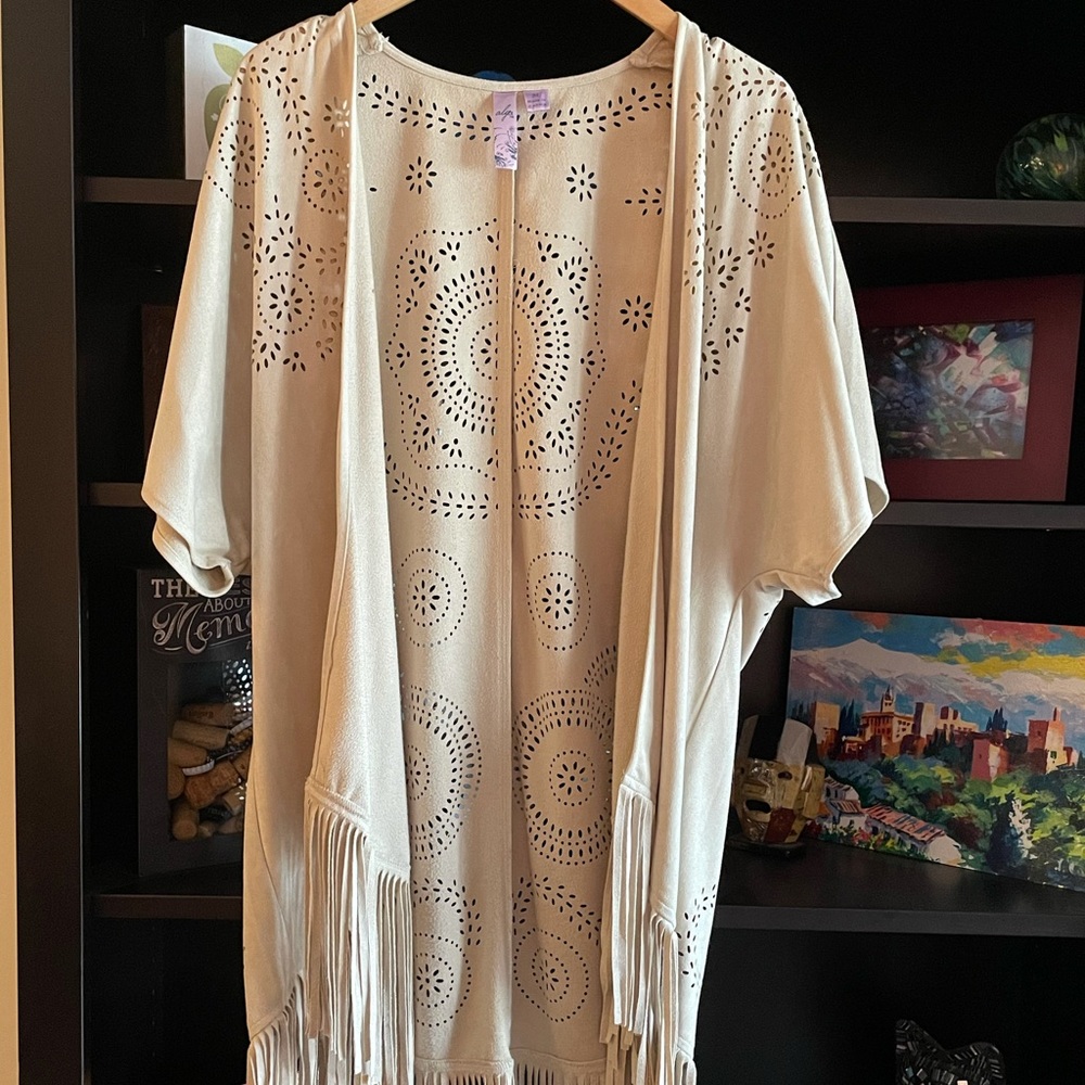 Alya Boho Fringe Open Cardigan, Medium - Picture 2 of 14